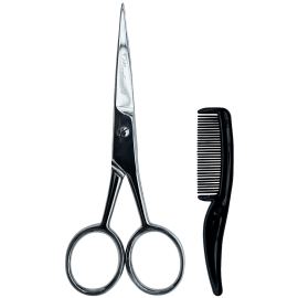 Scissors With Comb For Precise Facial Hair Trimming