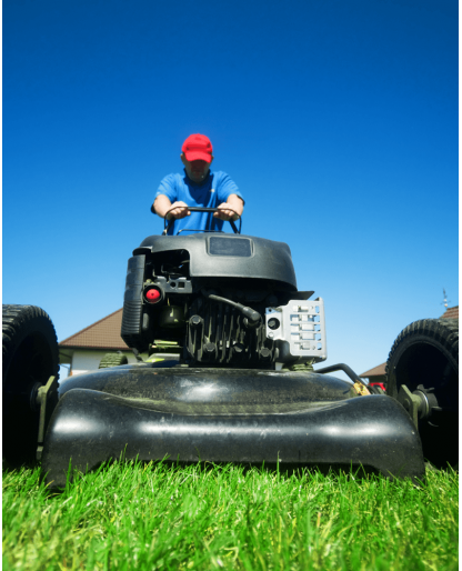 Man mowing the lawn 