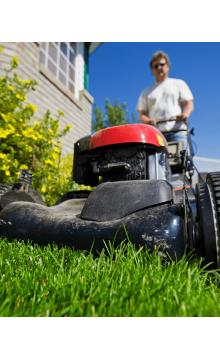 Man mowing the lawn 