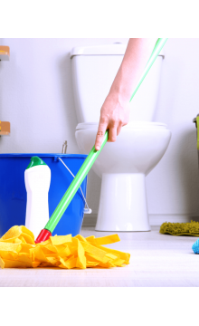 Cleaning bathroom at home