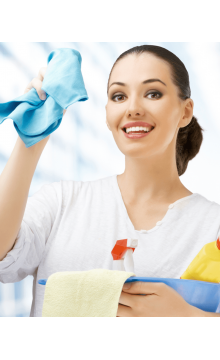 Cleaning bathroom at home
