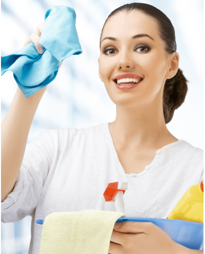 Cleaning bathroom at home