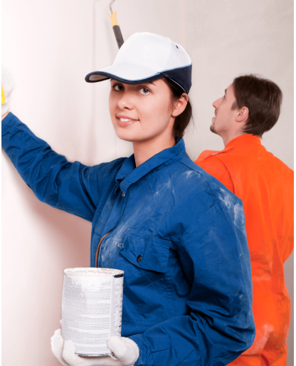 Construction workers at work 
