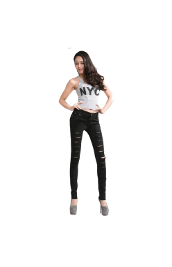 Cut-out Punk Novel Ripped Jeans Cut-out Punk Novel Ripped Jeans