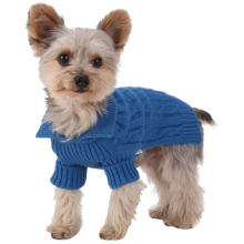 Designer Pet Clothes, Royal Blue Dog Aran Sweater