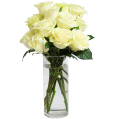 Bouquet of Long Stemmed Roses White Bouquet of Long Stemmed Roses White
