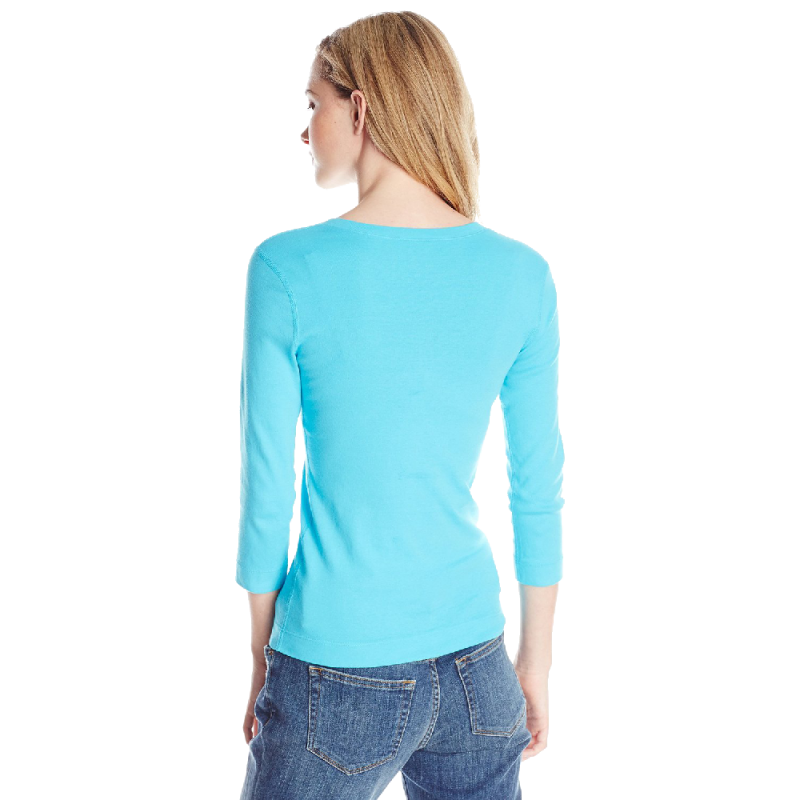 Three Dots Sleeve V-Neck