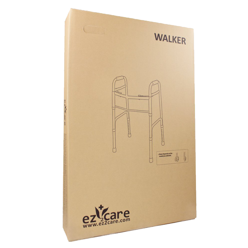 Care Deluxe Two Button Folding Walker with 5-Inch Wheels