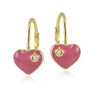 Pink-Cubic-Dangling Earrings