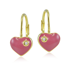 Pink-Cubic-Dangling Earrings