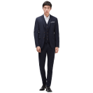 Navy Blue Checked Suit