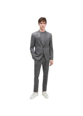 Textured suit, chest pocket
