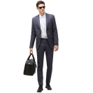 Textured weave suit, breast pocket detail