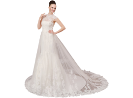 White Sleeveless Ball Gown