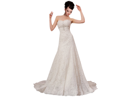Strapless Ball Gown In Lace