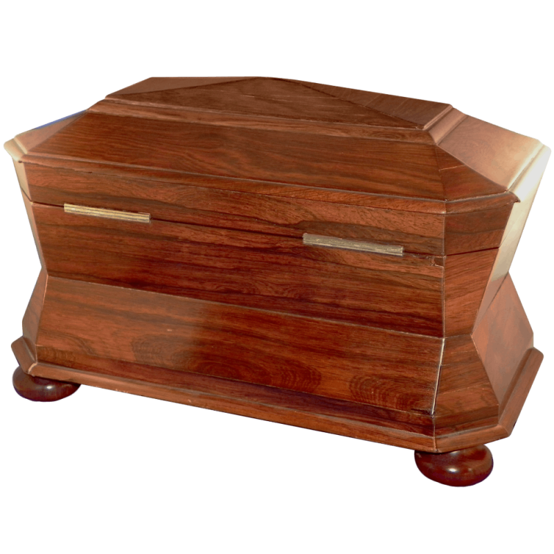 English Casket shaped Tea Caddy