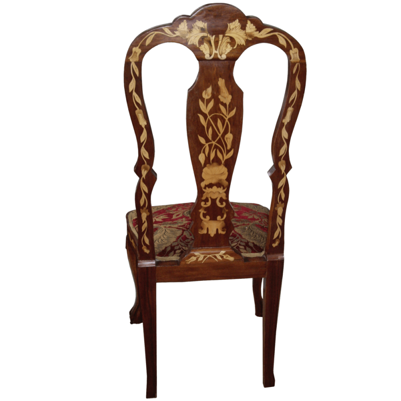 Set Of Four Dutch Marquetry Side Chairs