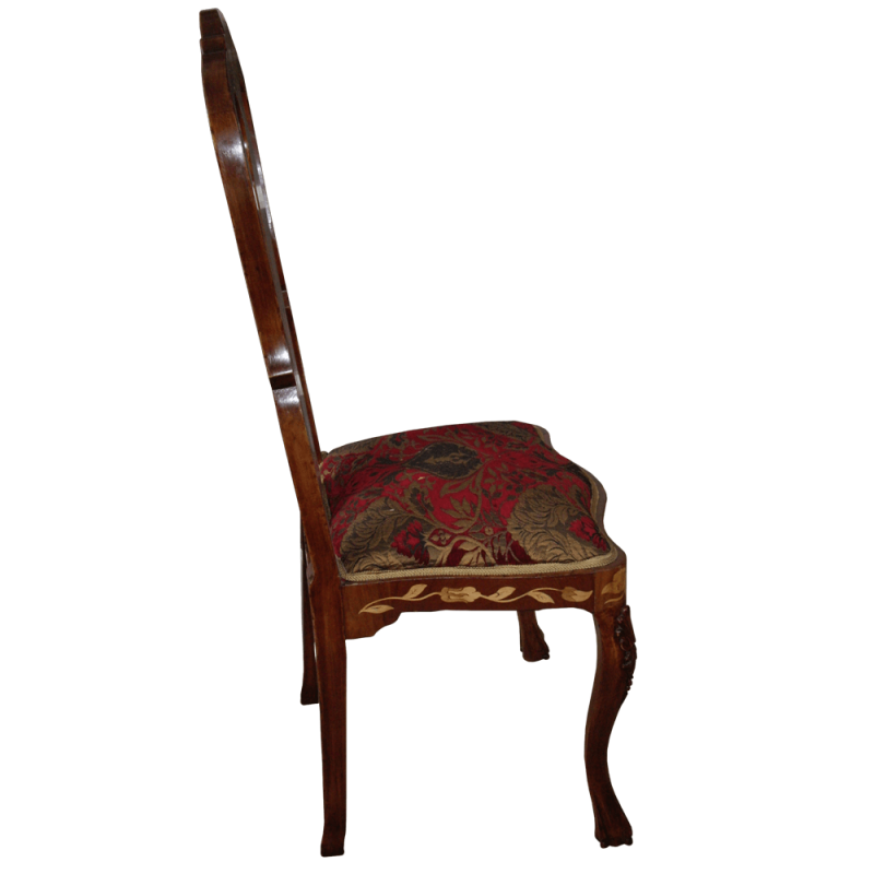 Set Of Four Dutch Marquetry Side Chairs