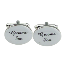 Pair Mens Silver Oval Wedding