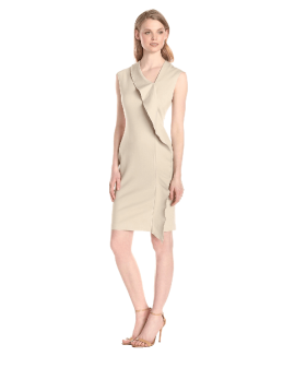 Asymmetrical Neck Ruffle Dress Asymmetrical Neck Ruffle Dress