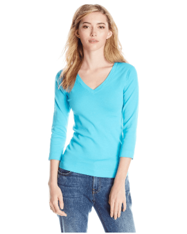 Women's 3/4 Sleeve Deep V Neck 