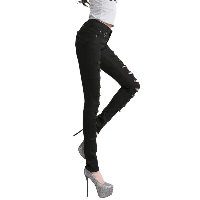 Cut-out Punk Novel Jeans