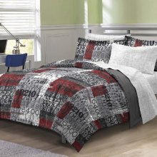 My Room Number Time Ultra Soft Microfiber Boys Comforter Set, Gray, Full