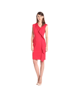 Asymmetrical Neck Ruffle Dress