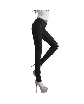 Cut-out Punk Novel Ripped Jeans
