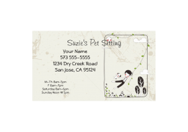 Pet Sitting Service Business Card Pet Sitting Service Business Card