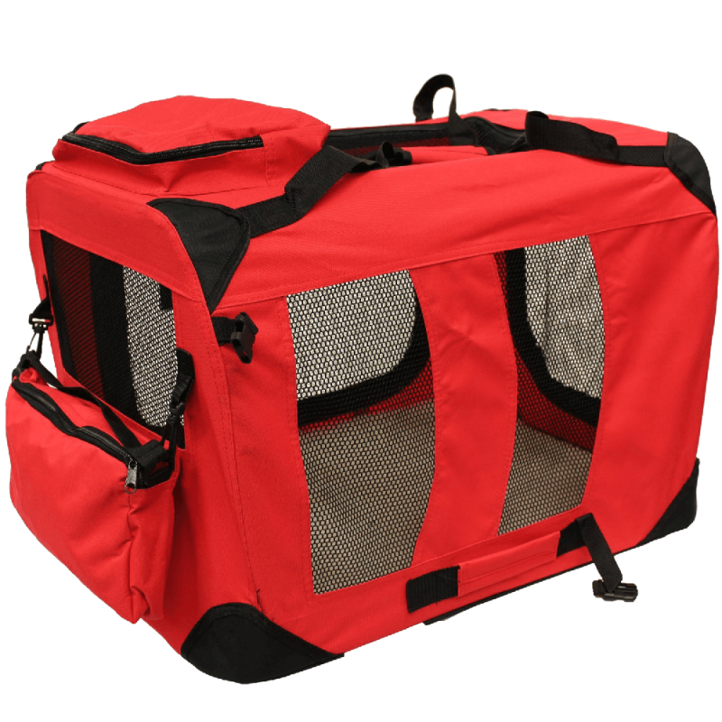 Crate with Fleece Mat and Food Bag