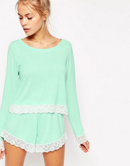 Lace Trim Short Pyjama