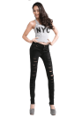 Cut-out Punk Novel Jeans