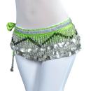 Multi-Row Belly Dance Hip scarf Silver Coins