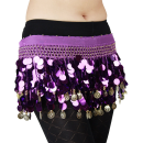 Multi-Row Paillettes Gold Coins Belly Dance Wrap & Hip Scarf 