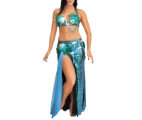 Turquoise Sequined Feather 