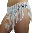 Beaded Elastic Waist Rave Belly Dance Skirt Hip Scarf Costume