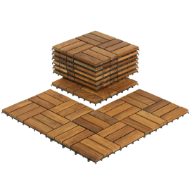 Flooring Tiles in Solid Teak Wood 