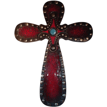 Large Mosaic Encrusted Religious Cross