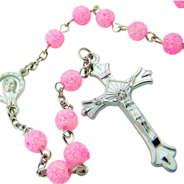 Glitter Bead with Virgin Mary Madonna 