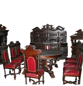 7157 Rj Horner 12 piece Renaissance Revival Dining Set