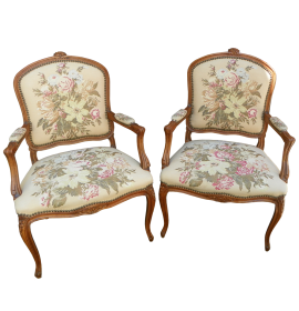 Pair Of French Arm Chairs. 20th Century