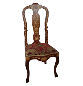 Set Of Four Dutch Marquetry Side Chairs