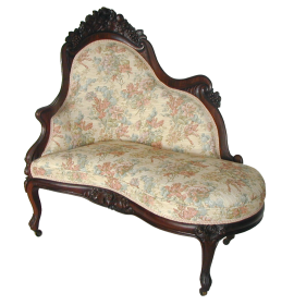 Victorian Rosewood Meridienne In The Rosalie Pattern By John Henry Belter