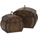 Decorative Chests Brown Set of 2