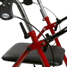 Rollator with Fold Up Removable Back Support Red 
