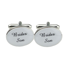 Silver Oval Wedding Cufflinks