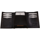 Men Tri Fold Wallet FIXED Flip Up Window ID