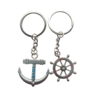 Anchor & Love Boat Rudder Helm Couple Keychain