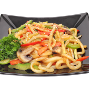 Udon noodles with vegetables